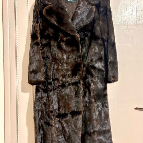 Authentic mink fur coat like new, brown, size L