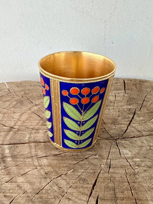 Soviet Vodka Shot Glass Ruskiye Samotsvety Cloisonné enamel like new