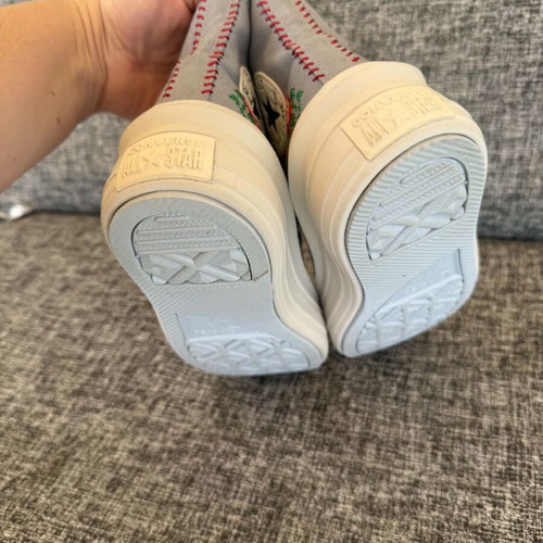 Converse All Stars women sneakers size 38 like new, white and turquoise