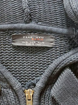 Αντρική πλεκτή ζακέτα Zara μεταχειρισμένη, μαύρη, μέγεθος XL