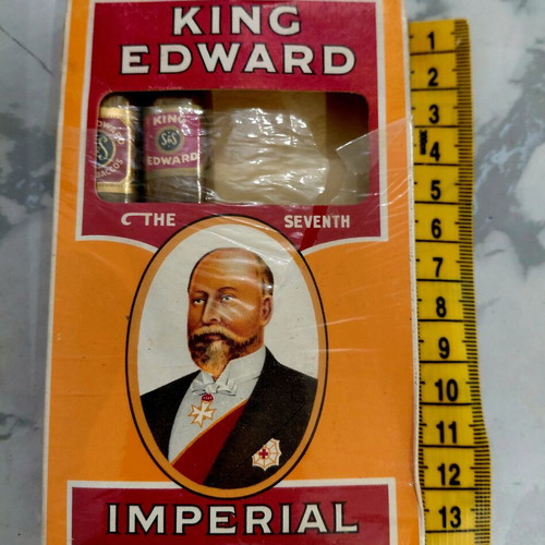 Vintage King Edward paper cigar box used from the 1970s