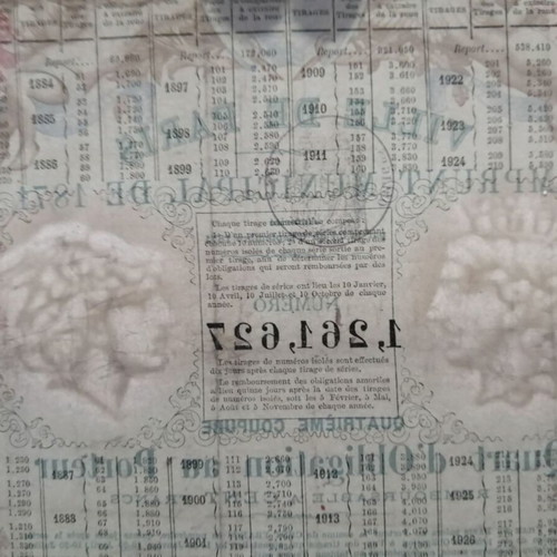 Ville de Paris municipal loan 1871 used, quarterly bond