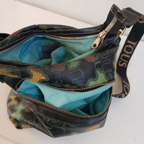 Tous Bear Camo shoulder bag, black multicolor