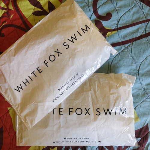 Knitted white bikini new by White Fox Boutique, size L top, S bottom