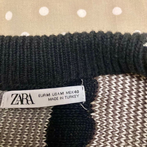 Zara men's knit sweater new, size M, black and gray