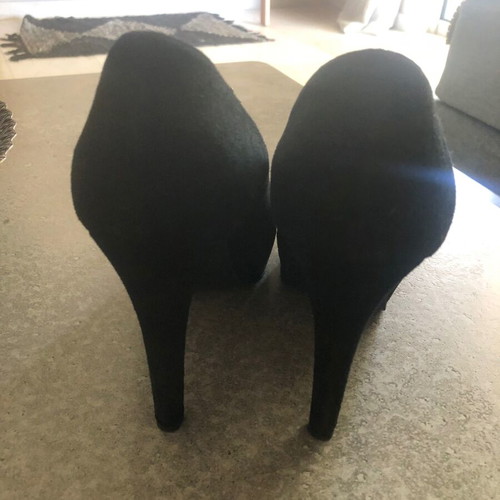 Nelly shoes suede black platform pumps size 39 like new