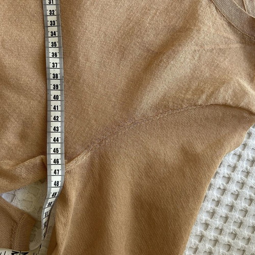 Zara cardigan and blouse set, beige and gold