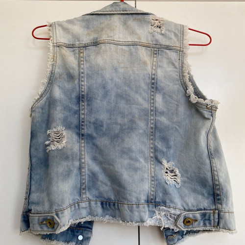 Women's denim vest like new, size M, blue and turquoise