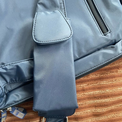 Unisex crossbody bag new, blue, with inner and outer pockets
