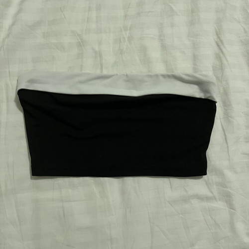 Shein strapless top, black and white, XS