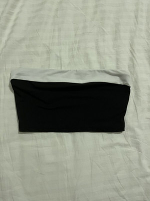 Shein strapless top, black and white, XS