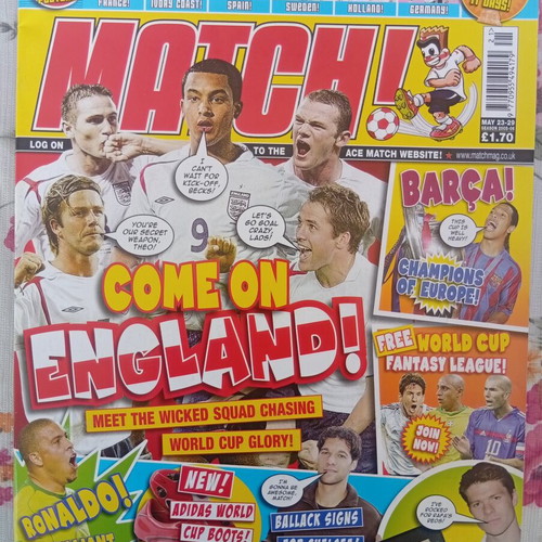 Match Football Magazine issue 23-29/5/2006 like new with Barcelona Champions League poster
