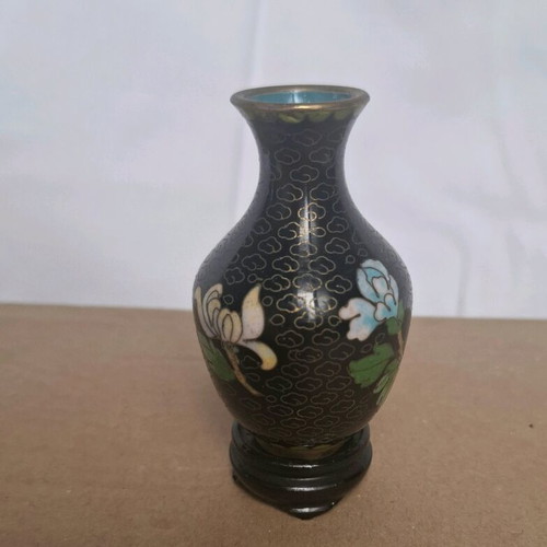 Cloisonné decorative vases used, set of 3 pieces