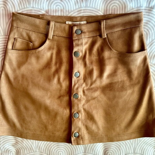 Pull&Bear suede brown skirt new, size M