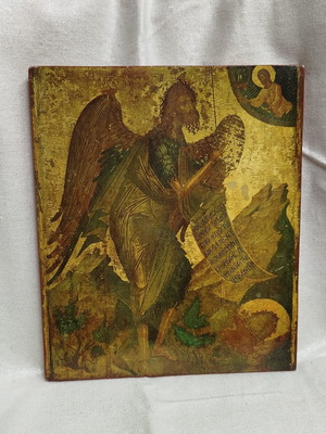 Saint John the Baptist Religious Icon used, wood print