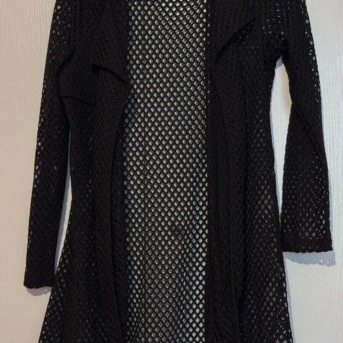 Black jacket one size with transparency like new