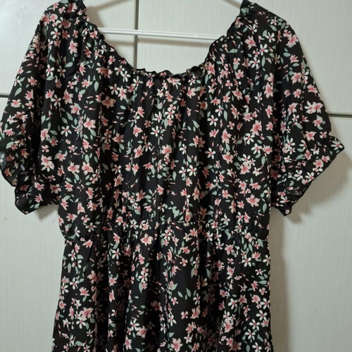 Blouse short-sleeve airy XXL like new, multicolored