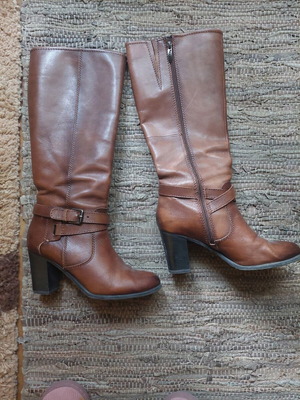 Μπότες Tamaris μεταχειρισμένες, καφέ, μέγεθος 39, δερμάτινες