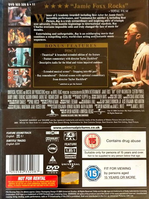 Ray DVD drama biography movie with Jamie Foxx, sealed, English subtitles