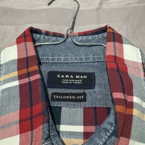 Zara Man Tartan Plaid Shirt Medium used