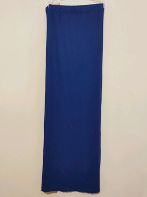 Women's long skirt used, electric blue, elastic waist with side slits