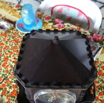 Table clock used collectible with lighting and rotating flower