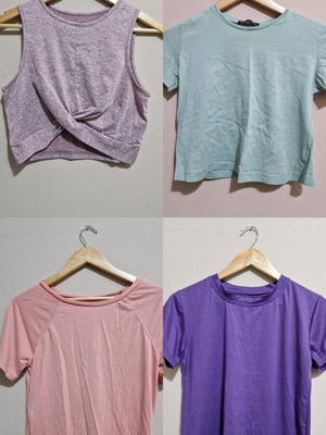 T-shirts used, pack of four, Shein and Koton, XS-S