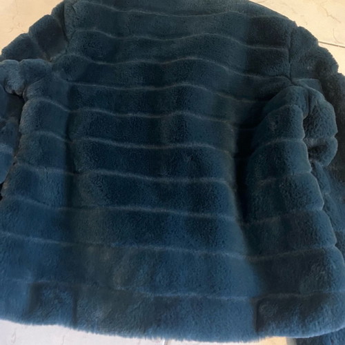 Fransa synthetic fur jacket new, petrol color