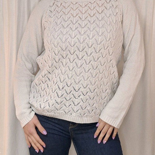 Stradivarius knitted white sweatshirt like new, size L