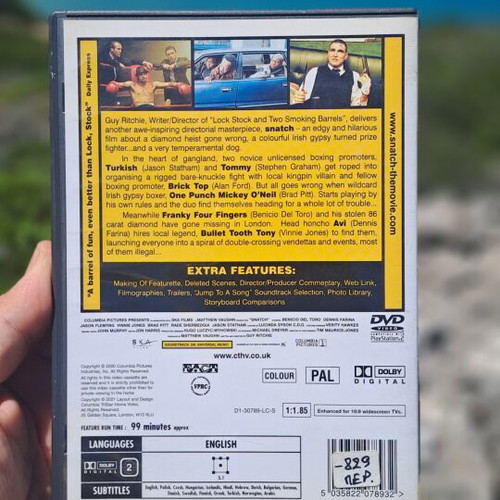 Snatch DVD used, comedy action adventure with subtitles