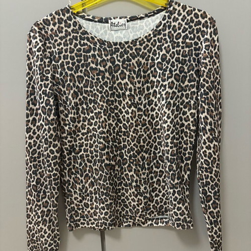Atelier long-sleeve leopard blouse like new, size S