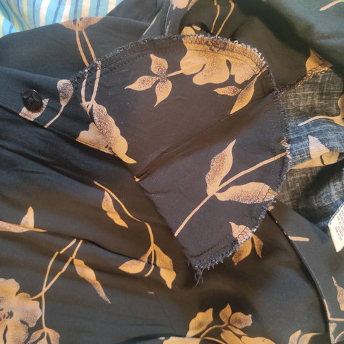 Vintage dress like new, black with brown floral pattern, size L