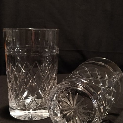 Crystal water glasses used, set of 6