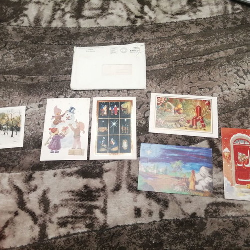 Christmas cards mouth painting, pack of 6, new