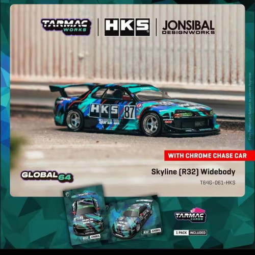 Nissan GTR R32 Widebody HKS Tarmac 1 64 Toy Car New