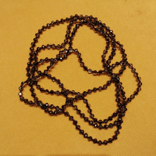 Necklace with glass gray-silver beads used