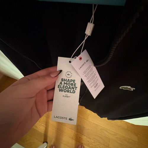 Lacoste fleece jacket new, size M, black