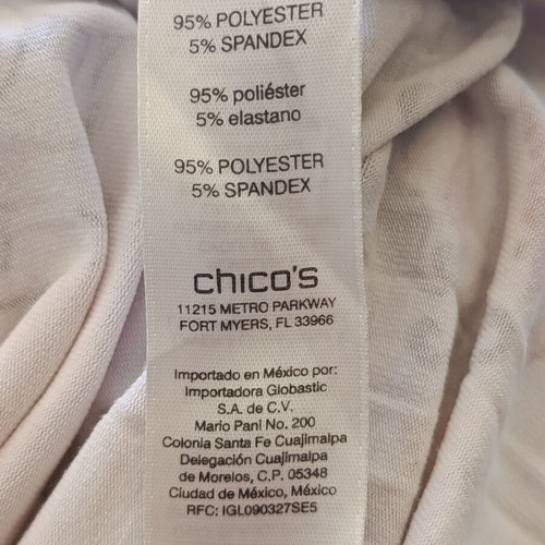 Chico's Floral Blouse with Flare Sleeves XL like new, beige multicolor