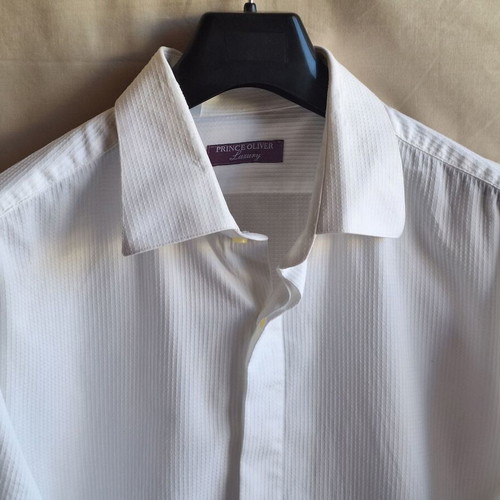 Prince Oliver Luxury XXL men's white dress shirt with French cuffs