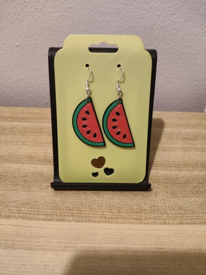 Watermelon Slice 3D printing earrings made to order