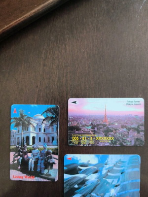 Singapore phone cards used, pack of 3