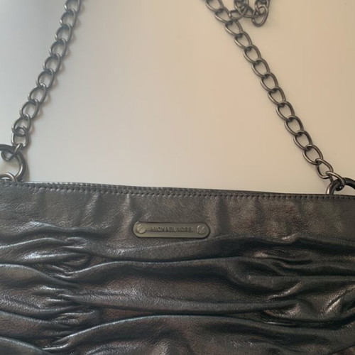 Michael Kors Webster crossbody bag like new, metallic dark gray leather