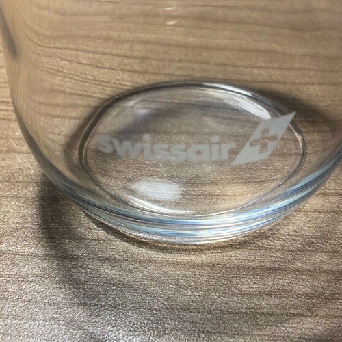 Collectible glass tealight holder Swissair like new