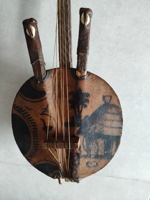 Kora decorative used, traditional African musical instrument