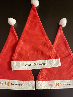 Santa Claus hats Olympiacos 3 pieces like new