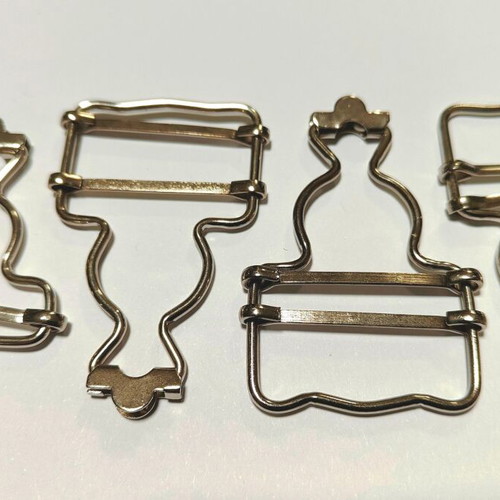 Set of 4 Metal Loops for Salopette Straps 32mm Silver Hook new