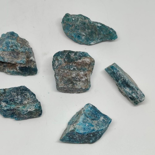 Natural Raw Blue Apatite 6 Pieces 106g