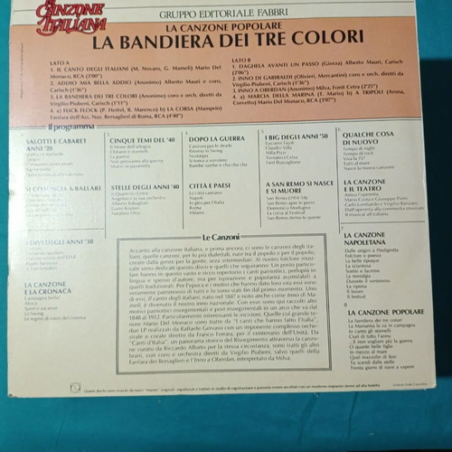 La Bandiera Dei Tre Colori vinyl record like new, classical