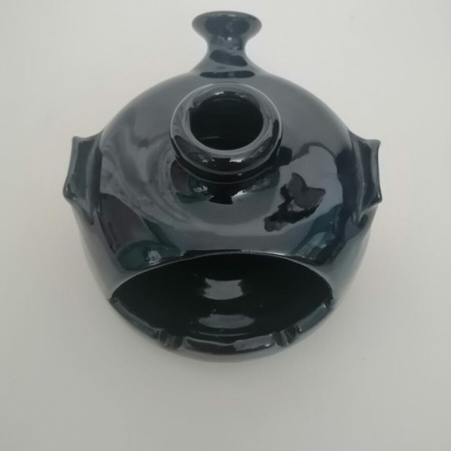 Ceramic ashtray blue with windproof design