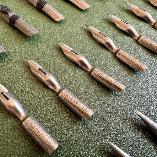 Collectible dip pen nibs used, lot of 42 pieces